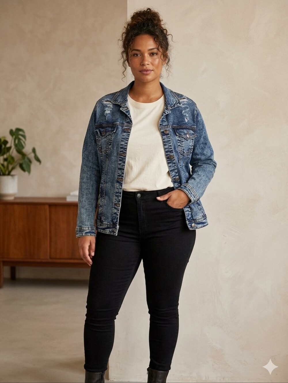 Blue Distressed Jean Jacket